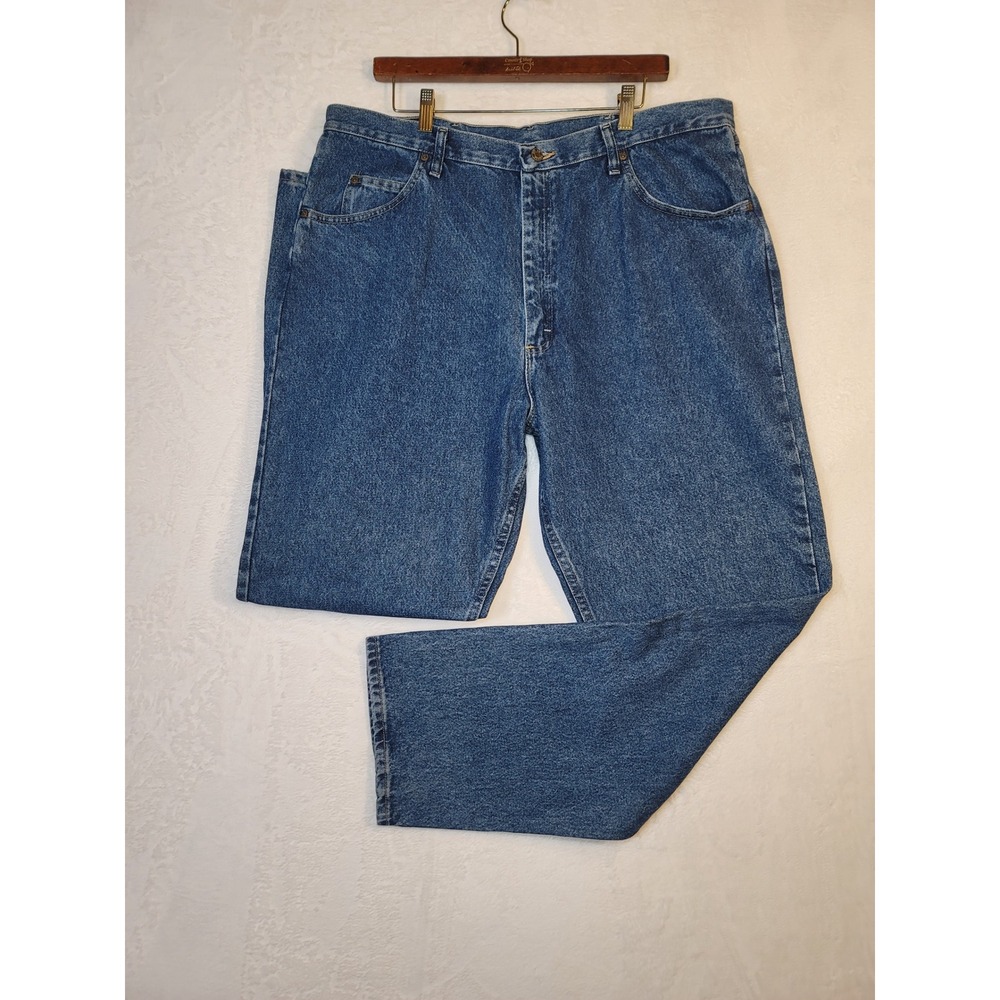 Riders by Lee Mens Relaxed Fit Straight Leg Blue Jeans Western Moto 40x34 Denim